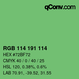 Color code: RGB 114 191 114 | qconv.com