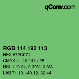 カラーコード: RGB 114 192 113 | qconv.com