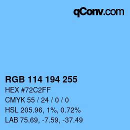 Color code: RGB 114 194 255 | qconv.com