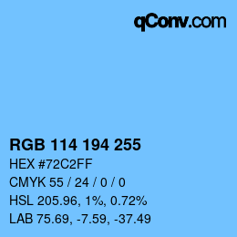 Color code: RGB 114 194 255 | qconv.com