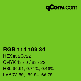 カラーコード: RGB 114 199 34 | qconv.com