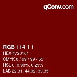 Color code: RGB 114 1 1 | qconv.com