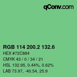 カラーコード: RGB 114 200.2 132.6 | qconv.com