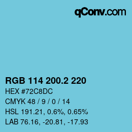 カラーコード: RGB 114 200.2 220 | qconv.com