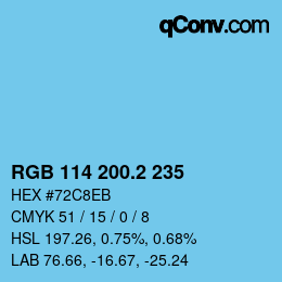 カラーコード: RGB 114 200.2 235 | qconv.com