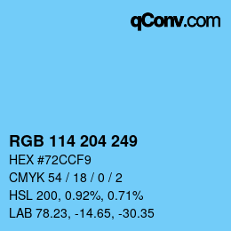 Color code: RGB 114 204 249 | qconv.com