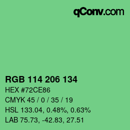 Color code: RGB 114 206 134 | qconv.com