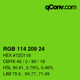 Color code: RGB 114 209 24 | qconv.com