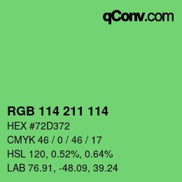 Color code: RGB 114 211 114 | qconv.com