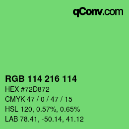 Color code: RGB 114 216 114 | qconv.com