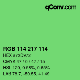 Color code: RGB 114 217 114 | qconv.com
