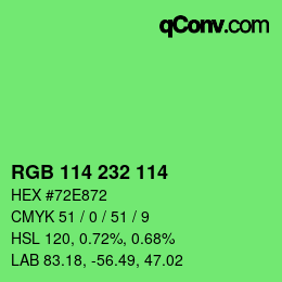 Color code: RGB 114 232 114 | qconv.com