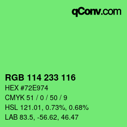 Color code: RGB 114 233 116 | qconv.com