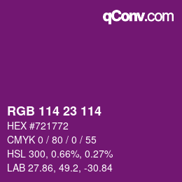 Color code: RGB 114 23 114 | qconv.com