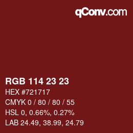 Color code: RGB 114 23 23 | qconv.com