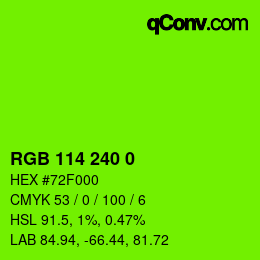 Color code: RGB 114 240 0 | qconv.com