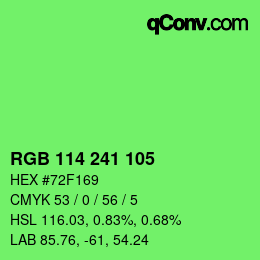Color code: RGB 114 241 105 | qconv.com
