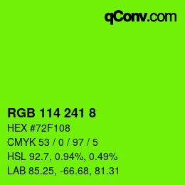 Color code: RGB 114 241 8 | qconv.com