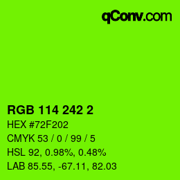 Color code: RGB 114 242 2 | qconv.com
