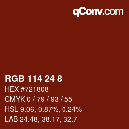 カラーコード: RGB 114 24 8 | qconv.com