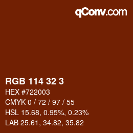 Color code: RGB 114 32 3 | qconv.com