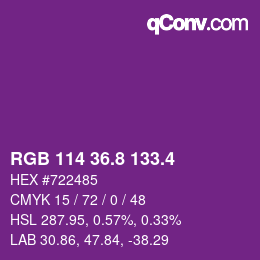 カラーコード: RGB 114 36.8 133.4 | qconv.com