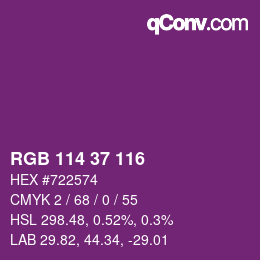 颜色代码: RGB 114 37 116 | qconv.com