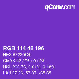 Color code: RGB 114 48 196 | qconv.com