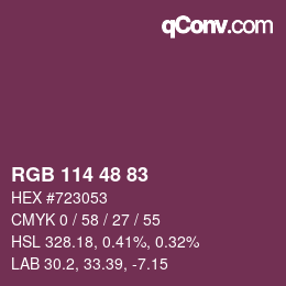 カラーコード: RGB 114 48 83 | qconv.com