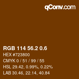 カラーコード: RGB 114 56.2 0.6 | qconv.com