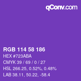 Color code: RGB 114 58 186 | qconv.com