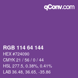 Farbcode: RGB 114 64 144 | qconv.com