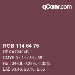 Code couleur: RGB 114 64 75 | qconv.com