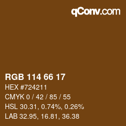 Farbcode: RGB 114 66 17 | qconv.com