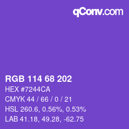 カラーコード: RGB 114 68 202 | qconv.com
