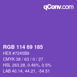 カラーコード: RGB 114 69 185 | qconv.com