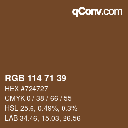 Farbcode: RGB 114 71 39 | qconv.com