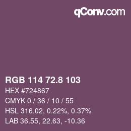 カラーコード: RGB 114 72.8 103 | qconv.com