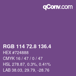 カラーコード: RGB 114 72.8 136.4 | qconv.com