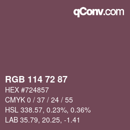 カラーコード: RGB 114 72 87 | qconv.com
