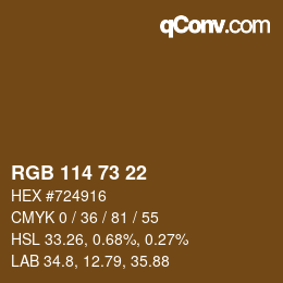 カラーコード: RGB 114 73 22 | qconv.com