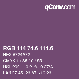 カラーコード: RGB 114 74.6 114.6 | qconv.com