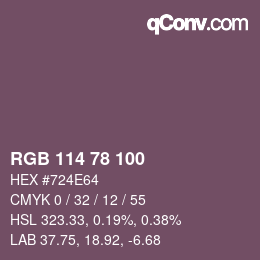 カラーコード: RGB 114 78 100 | qconv.com