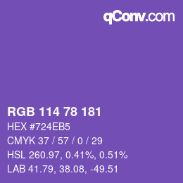 Color code: RGB 114 78 181 | qconv.com