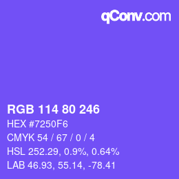 Color code: RGB 114 80 246 | qconv.com