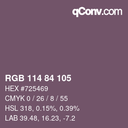 Color code: RGB 114 84 105 | qconv.com