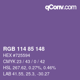 Farbcode: RGB 114 85 148 | qconv.com