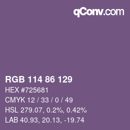 カラーコード: RGB 114 86 129 | qconv.com