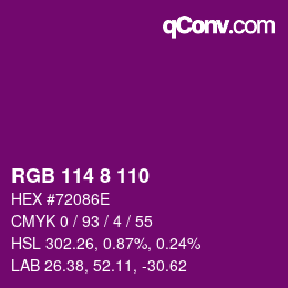 Color code: RGB 114 8 110 | qconv.com