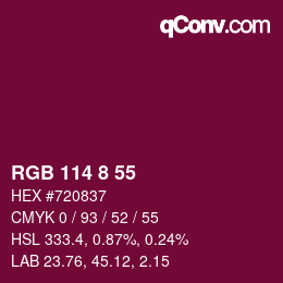 Color code: RGB 114 8 55 | qconv.com